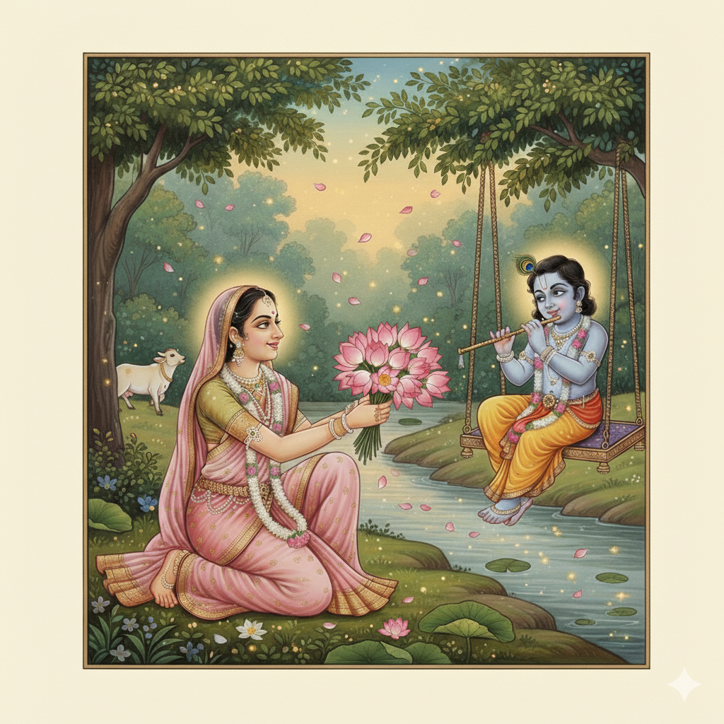 Radha with Flowers